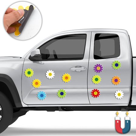 Magnetisk tegneserie solsikke blomst kjøleskapsmagnet PVC selvabsorberende myk magnetisk bil dekorasjonsklistremerke