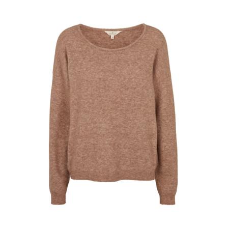 Basic Apparel Claudine Scoop Neck Sweater Brun, Dame
