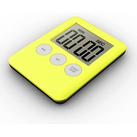 Digital Kök Timer, Magnetisk Timer för Matlagning, Kök Timer Magnetisk, Stor LCD-skärm (Gul)