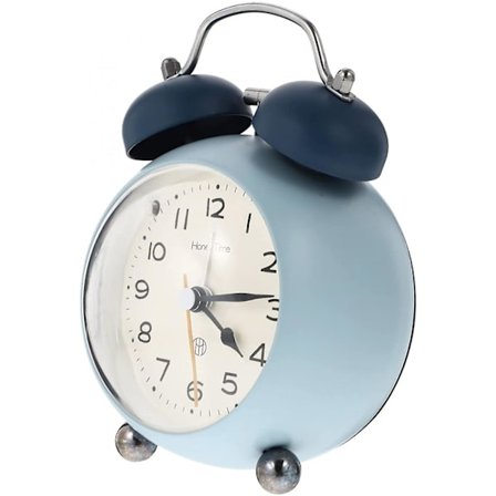 Stille Tikkende Vækkeur Vintage Vækkeur Vækkeur Bord Vækkeur Natbord Vækkeur (Turkis Blå) (hy)