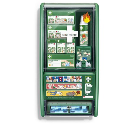 CEDERROTH Första Hjälpen- & brännskadestation - Lyreco - Skyddsutrustning - Första Hjälpen - Stationer och tavlor