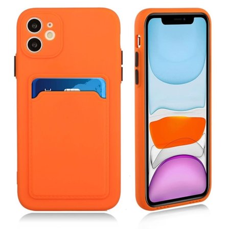 iPhone 12 Mini skal med korthållare - Orange
