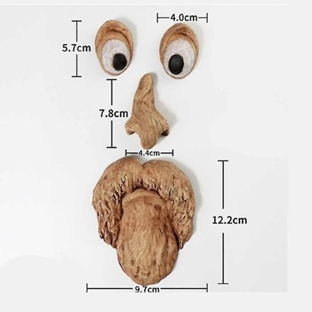 Träansikte utomhusstaty Gammal man Trädkramande Bark Grimas Ansiktsdrag Dekoration (FMY)