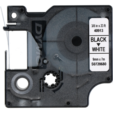 Tape Dymo D1 Sort/Hvit 9mm