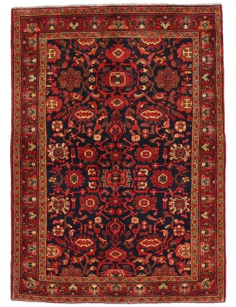 Hamadan Matot Käsinsolmittu 170X236 Matto Tummanpunainen/Musta Persia