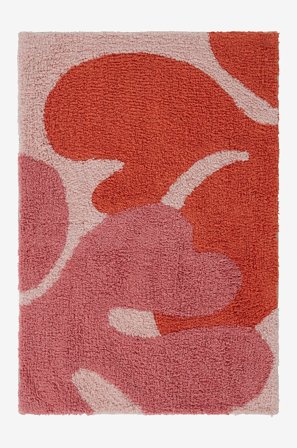 Jotex - Badematte Bomull/Bomull Rosa/oransje/natur LAURIE - Kjøp Baderomsmatter hos Jotex