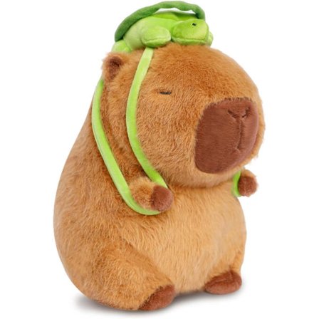 Kapibarapehmolelu, söpö kapibarapehmolelu täytetty eläinpehmolelu kilpikonnatyynyllä, ruskea marsupilamipelolelu kodinsisustus, loistava 