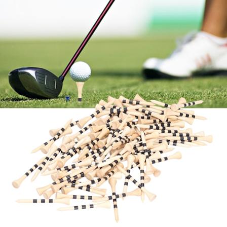 Bambuinen golf-tiimaus mustalla raidalla, kevyt ja kestävä, kannettava golfpallotiimaus