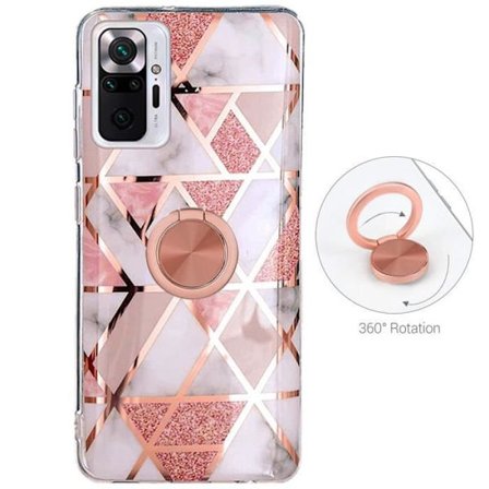 Skyddshölje för Telefon - Xiaomi - Redmi Note 10 Pro - Silikon - Stötdämpande - Stöd Ring