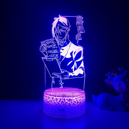 Anime Ljus Svart Butler Led Nattlampa för Sovrumsdekoration Färgglad Nattlampa Anime Present 3D-lampa Svart Butler