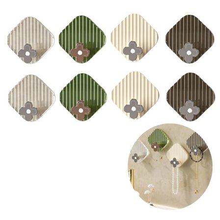 8 stk Klæbekroge Frakke- og håndklædekroge Vægkroge Vandtæt