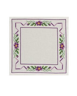 Broderikit Duk Lila blomster