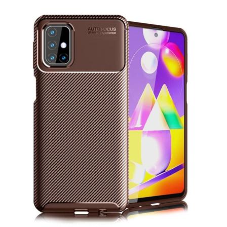 Carbon Shield Samsung Galaxy M31s cover - Brun Brown