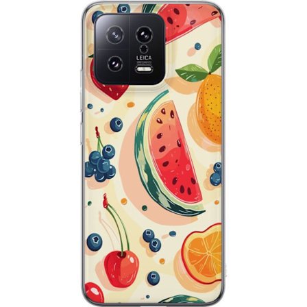 Kompatibel Mobilcover til Xiaomi 13 Legesyg frugtillustration med vandmelon, citrus, jordbær, kirsebær og bær