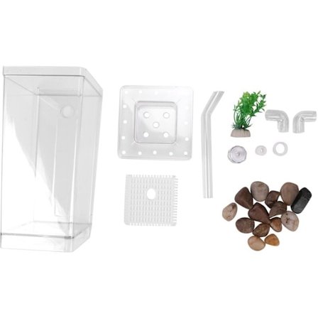 Paris_LED Mini Akvarium Självrengörande Akvarium Fiskskål Praktiskt Skrivbordsakvarium för Kontorsdekoration Husdjurstillbehör