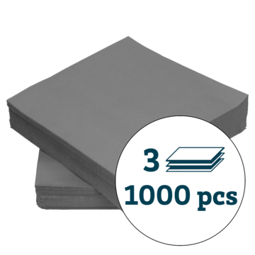 SERVIETT GRANITGRÅ 40X40CM 3-L