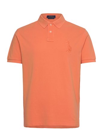 Polo Ralph Lauren Custom Slim Fit Big Pony Mesh Polo Shirt - Orange - S