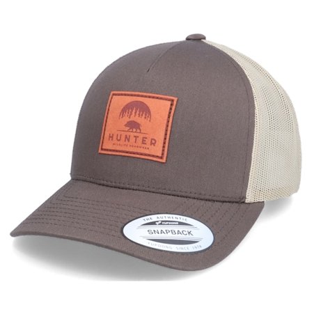 Hunter - Brown trucker Czapka Z Daszkiem - Boar Logo Patch Brown/Khaki Trucker @ Hatstore