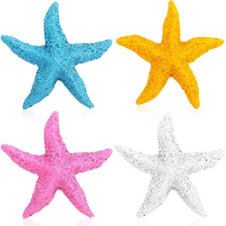 4 realistista meritähden akvaarion koristetta, hartsi meritähden akvaarion koristeet trooppiset merieläinten akvaarion koristeet simulaatio meritähden