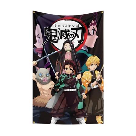 90X150CM D-Demon-Slayers Flag Polyester Digital Trykt Spil Tapet Gardin Til Dekoration ZH4917 120 x 180cm