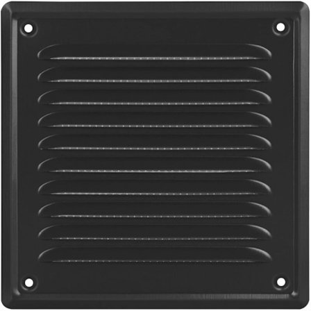 Luftventil 14x14 cm Rektangulær Utvendig Ventilgitter med Myggnetting Metallisk Vetiver