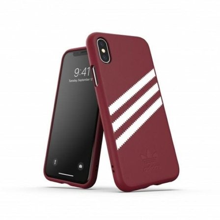 Adidas OR Formstøbt PU ruskindstaske til iPhone X / XS - bordeaux