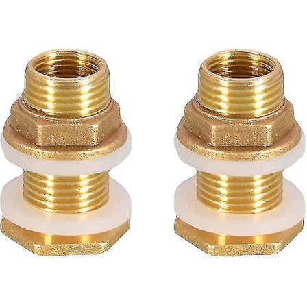 2 st Vattengenomföringar 4,2 cm 1/2" Mässing Vattenkontakt