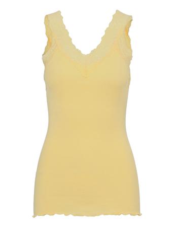 Organic Top V-Neck Regular W/Lace T-shirts & Tops Sleeveless Gul Rosemunde