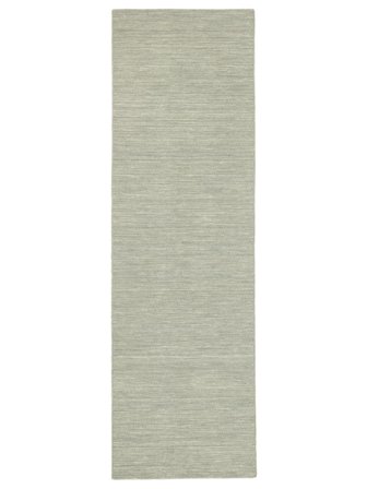 Plain (Single Colored) Small Handloom Flat Rug - Light Green 80X250 Wool, In Modern Style