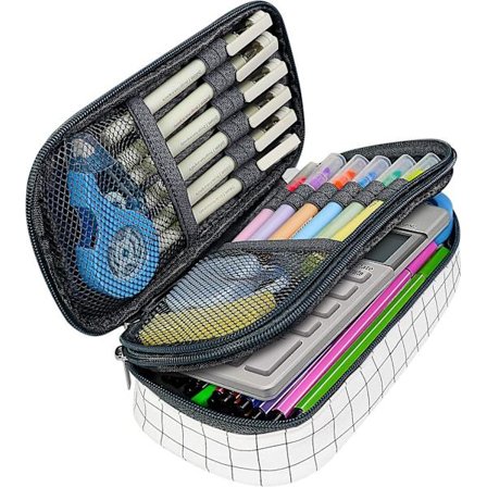 Stor blyantsæske - Opgraderet blyantpose med stor kapacitet til skole og kontor