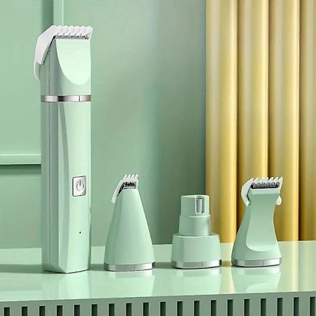 QD-Ny Stil 4-i-1 Elektrisk Kæledyrsklipper, Katte-trimmer, Neglesliber, Professionel Genopladelig Hundehårssaks farve