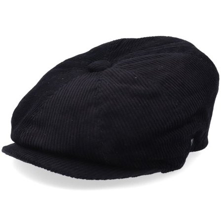 Jaxon & James - Svart flatcap Keps - Corduroy Newsboy Cap Black Flat Cap @ Hatstore