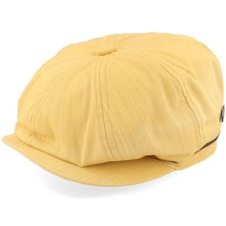 MJM Hats - Gul flatcap Keps - Slub Cotton Yellow Flat Cap @ Hatstore
