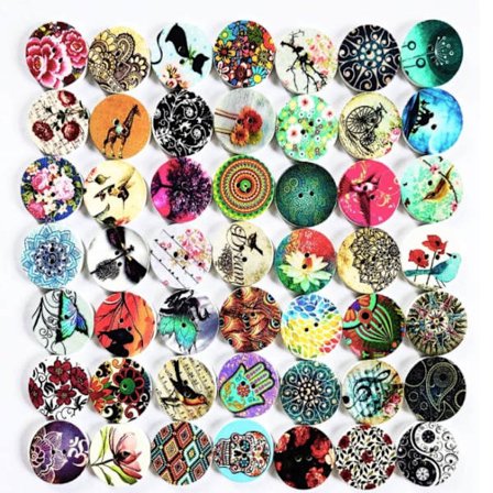 200 STK 20MM tremaleknapper runde knapper trehåndverk