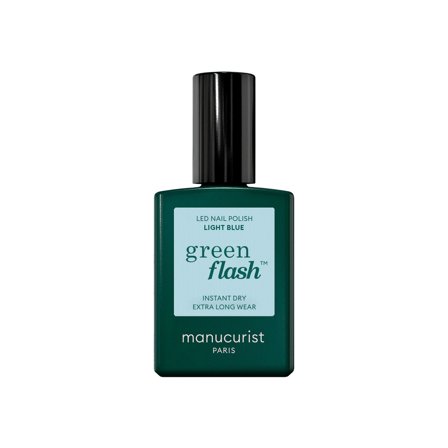 Manucurist GREEN FLASH - Smalto Semipermanente Light Blue 15ml - Smalto Effetto Gel