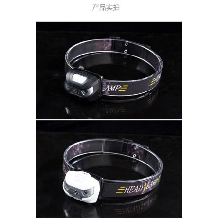 Pannlampa strålkastare USB Laddningsbar Starkt Ljus LED Vattentät Fiske Induktion Löpning Vit