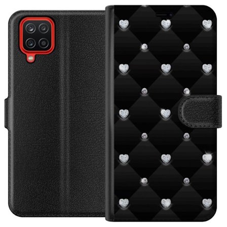 Yhteensopiva Lompakkokotelo Samsung Galaxy A12 Timantti Sydän