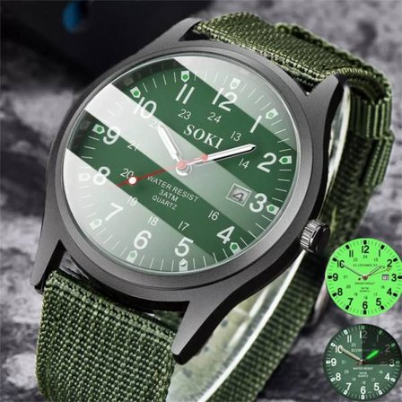 Mote Herre Klokker Lysende Visning Klokke Luksus Militær Sport Dato Kvarts Armbåndsur Herre Casual Nylon Klokke Masculino