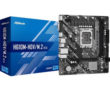 ASRock H610M-HDV/M.2 - 2.0 - hovedkort - mikro ATX - LGA1700-sokkel - H610