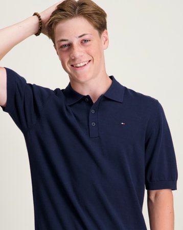 Tommy Hilfiger COTTON POLO SWEATER SS Blauw Truien Jongens - Kids Brand Store