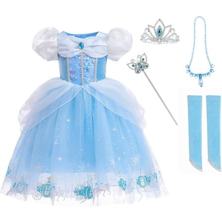 Piges Prinsesse Kostume + Tilbehør Halloween Karneval