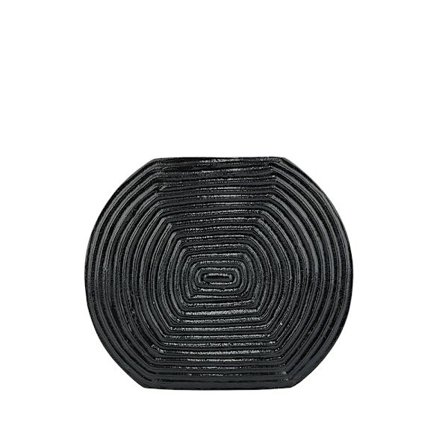 Musta alumiininen lineaarinen maljakko – 28x6x24 cm