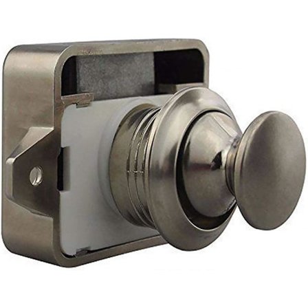 Zink-legeringsknapplås utan nyckel, skåpknapp med lås- och handtagsfunktion, tryckknappslås, skåpdörrhandtag, lås för husbil, husvagn, skåplås