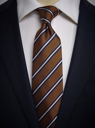 John Henric Men's Orange Tie Striped Size 7,5