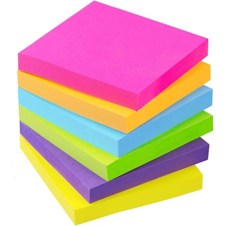 Super Sticky Sticky Notes, lyse flerfarger, ren fjerning sikrer at det ikke blir igjen søl