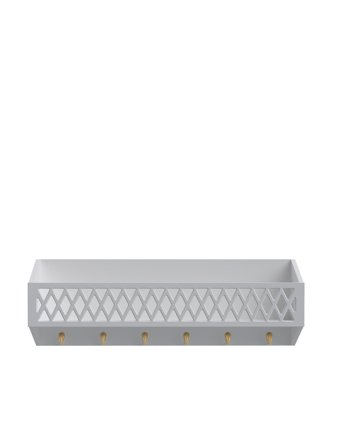 Harlequin Shelf With Hooks, Fsc Mix Home Kids Decor Furniture Shelves Grå Cam Cam Copenhagen*Betinget Tilbud