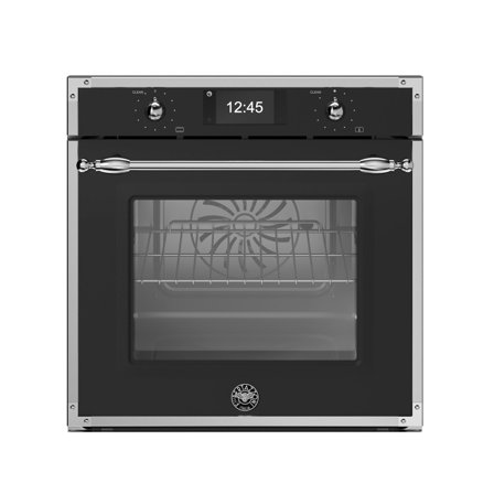 Bertazzoni FHER6117CTNX3 Heritage dampovn med pyrolyse 80 liter, mattsvart/krom' - 'Mattsort