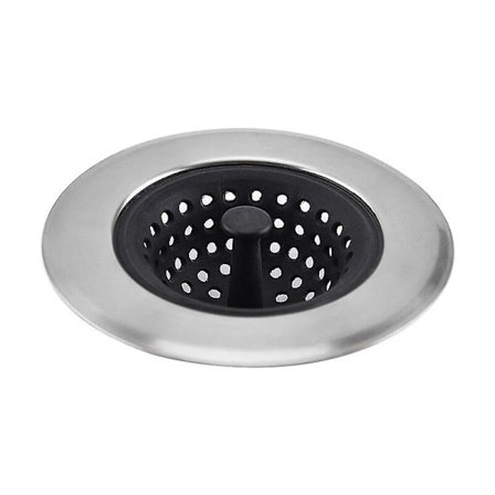 Rostfritt Stål Diskho eller Lavabo Filter, Rund Silikon Filter Galler, Silver