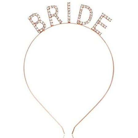 Celebration Rhinestone Brudkronor Tiara för Kvinnor Flickor Prinsesskrona Tillbehör----Rose Gold