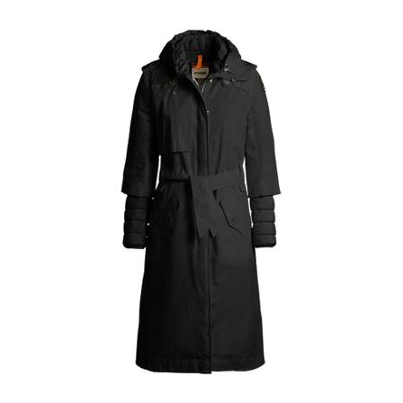 Parajumpers, Logo-Patch Belted Coat Zwart, Dames, Maat:M